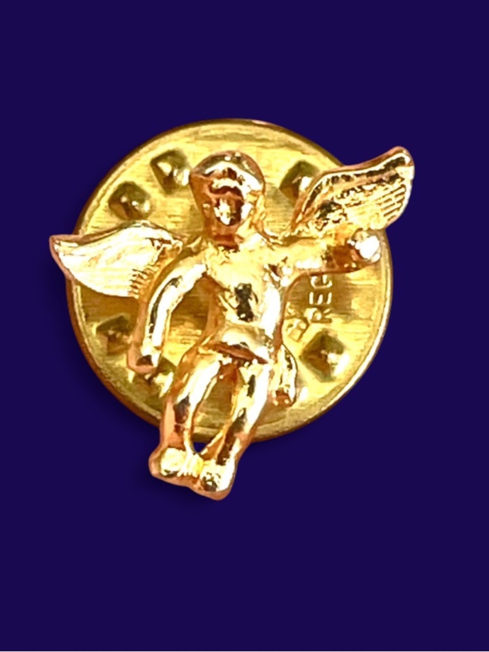Ballou Vintage Gold Cherub Angel Scatter Pin Lapel Brooch Tiny Dainty Coquette